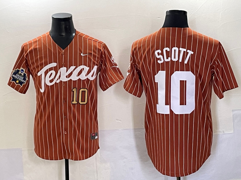 Men Texas Longhorns #10 Scott brown Nike joint Name NCAA 2025 Jersey style 15